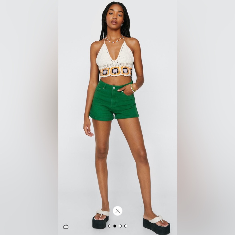 Nasty Gal High Waist Green Shorts